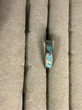 Turquoise Wave Inlay Women's Band Ring
